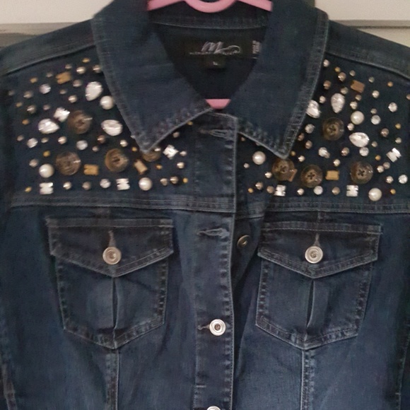 Denim Stud Women's Jacket by Midnight Velvet NEW - Picture 2 of 5